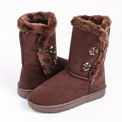 Women's Anti-skid Snow Boots Plush Lined Slip On Shoes