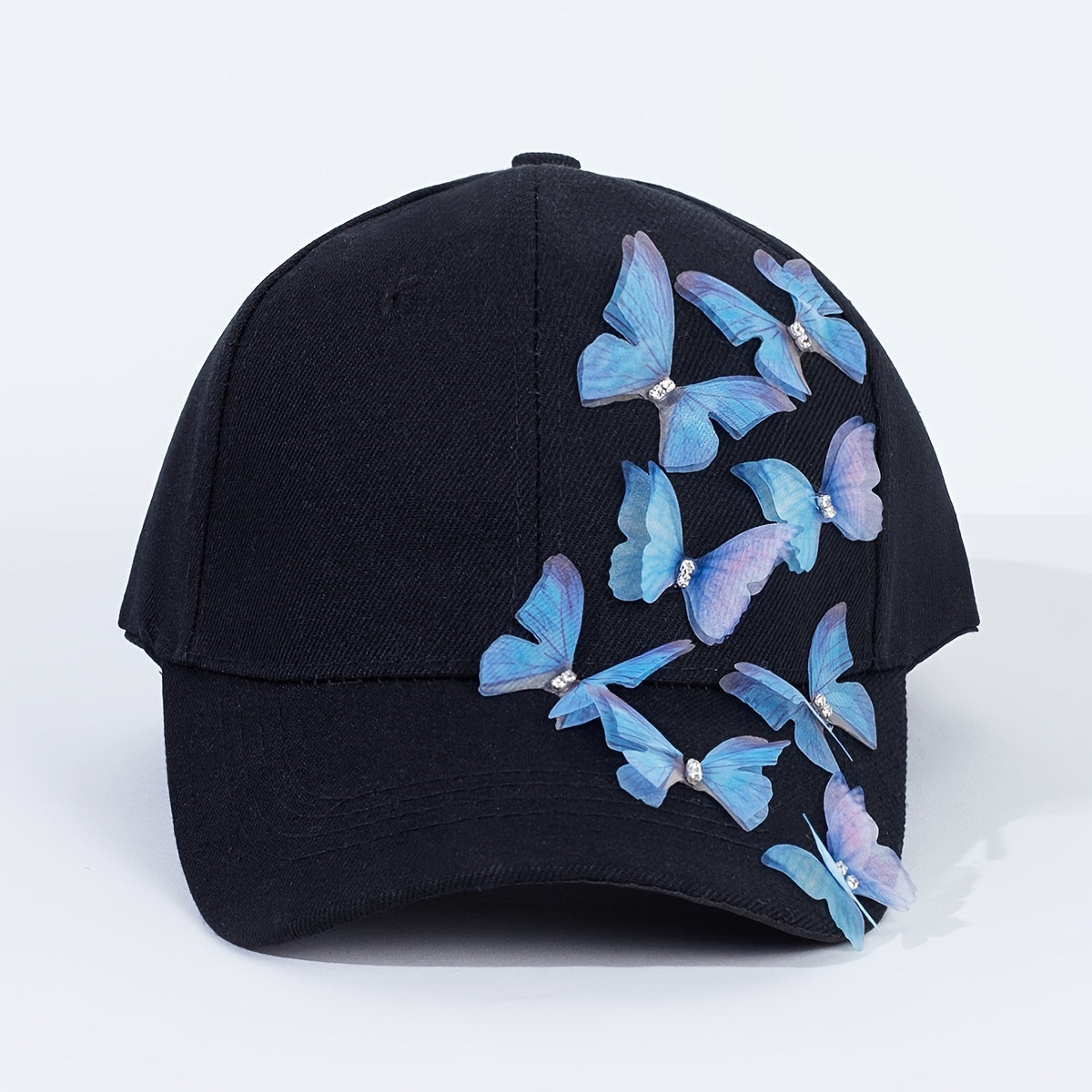 Gradient Butterfly Baseball Cap Solid Y2K Sun Hats Adjustable