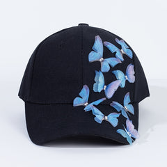 Gradient Butterfly Baseball Cap Solid Y2K Sun Hats Adjustable