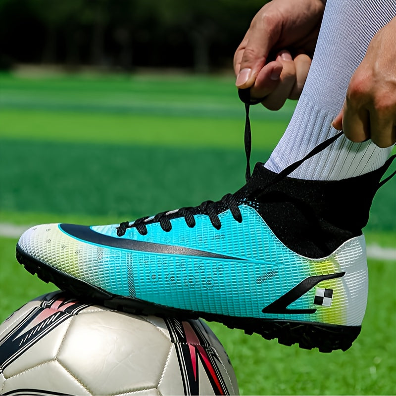 Men's High Top Turf Football Boots - Outdoor Professional Soccer Cleats