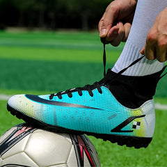 Men's High Top Turf Football Boots - Outdoor Professional Soccer Cleats