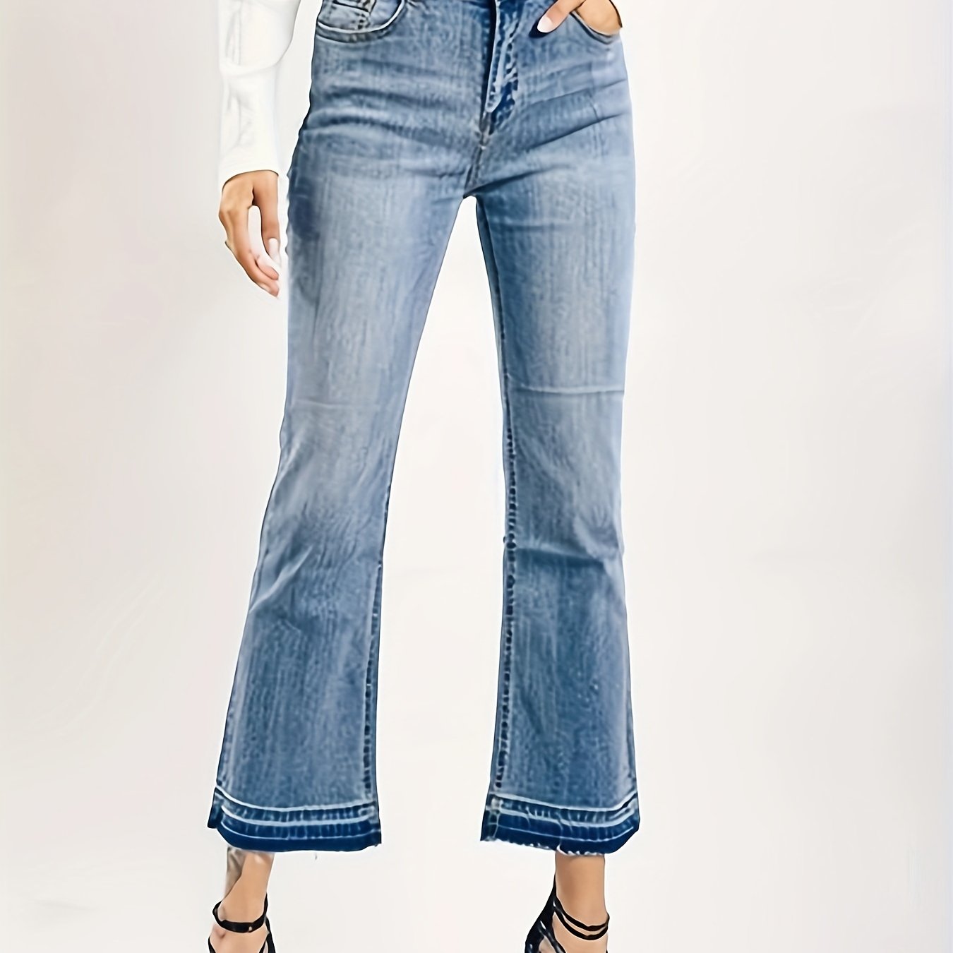 Women's High Stretch Flared Leg Jeans