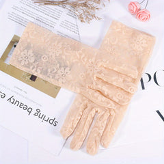 Sunscreen Lace Gloves Women Outdoor Cycling Ice Gloves Summer Driving