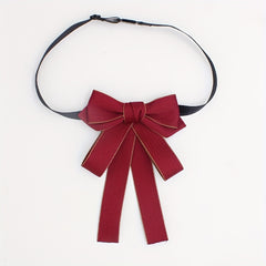 Solid Classic Bow Tie Layer Bowknot Adjustable Necktie For Women
