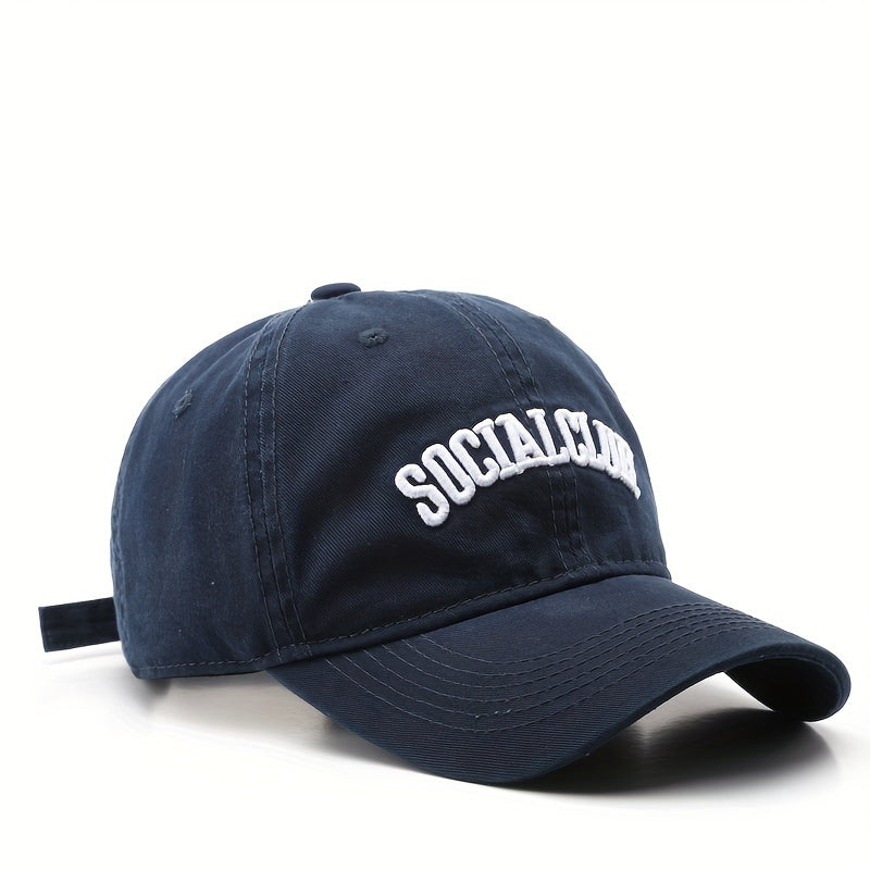 SOCIAL CLUB Embroidery Baseball Cap Solid Cotton Couple Dad Hat Lightweight