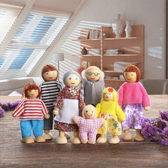6pcs Articulated Family Puppet Toys Posable Joints Vibrant Colors Educational