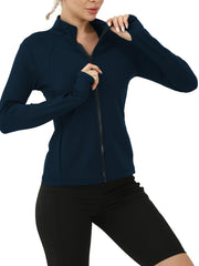 Women's Yoga Jacket Full Zip with Thumb Holes