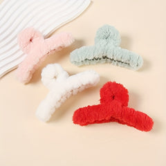 4pcs Plush Hair Clips Claw Clips for Girls