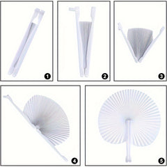 6pcs Party Paper Fan Set for Pure Decoration