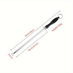 Professional 33cm Carbon Steel Rod Sharpener for Food Trucks