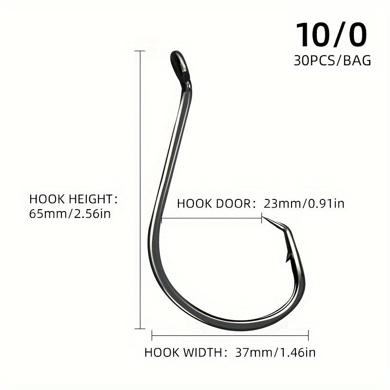 30pcs 1 0 1 High Carbon Steel Octopus Hooks Barbed Fishing Hooks Fishing Tackle