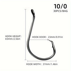30pcs 1 0 1 High Carbon Steel Octopus Hooks Barbed Fishing Hooks Fishing Tackle