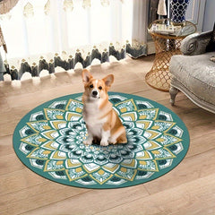 Non-Slip Yoga Mat Large Round Striped Mute Cushion