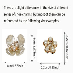 14pcs Pearl Flower Shoe Buckles Jewelry Shoe Accessories For Birthday Gift