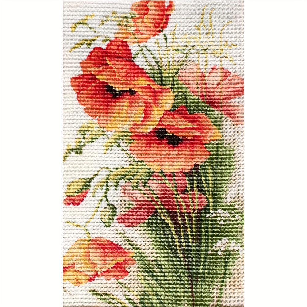 1pc Embroidery Kit Cross Stitch For Adults Corn Poppy Patterns