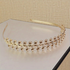 Baroque Bridal Leaf Shape Head Hoop Alloy Headband Wedding Hair Accessories