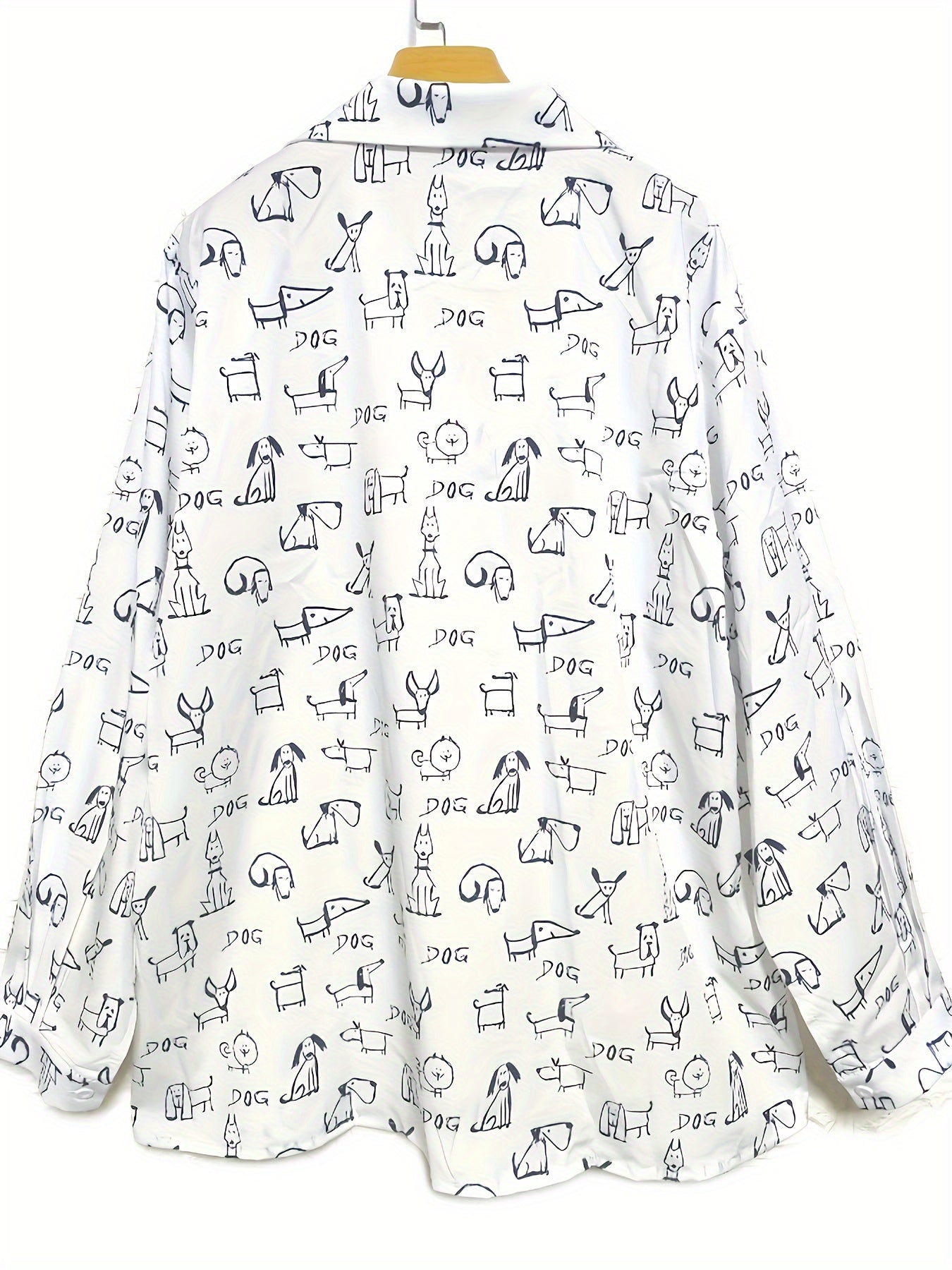 Dog Print Long Sleeve Blouse