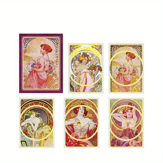 10pcs Stickers Vintage Stationery Scrapbooking Golden Stamping Decorative DIY