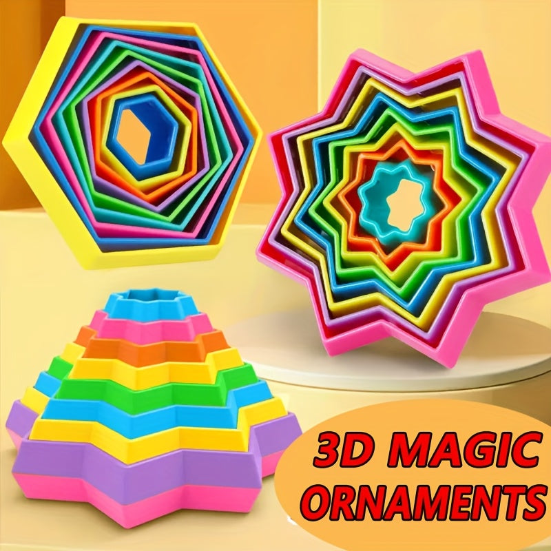 3D Magic Stereoscopic Fidget Toy Star Circle Stacking Toy