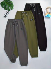 3pcs Letter Print Boys Active Sweatpants Comfortable Jogger Sports Pants