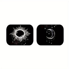 4pcs Sun And Moon Star Car Floor Mats - Water absorbent Non slip Mats