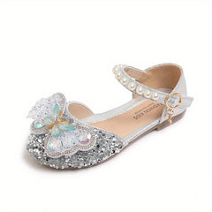 Girls Rhinestone Butterfly Sandals Breathable Lightweight Comfortable Anti Slip