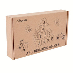 Wooden Alphabet Blocks Educational Toy for Learning ABCs Sensory Play