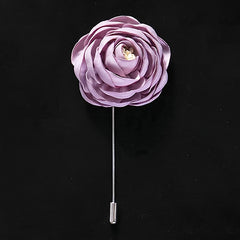 2pcs Wedding Boutonniere Fabric Rose Corsage Outfit Accessory