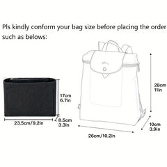 Pocket Organizer Insert Bag Felt Cloth Zipper Cosmetic Storage Bag