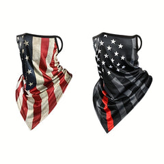 2pcs Ice Slicky Fiber Fabric Face Mask Triangle Scarf Headscarves Sun Protection