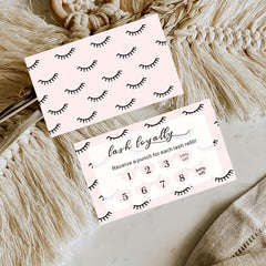 50pcs Pink Loyalty Card Beauty Business Card Aesthetics Esthetician Lash Tech