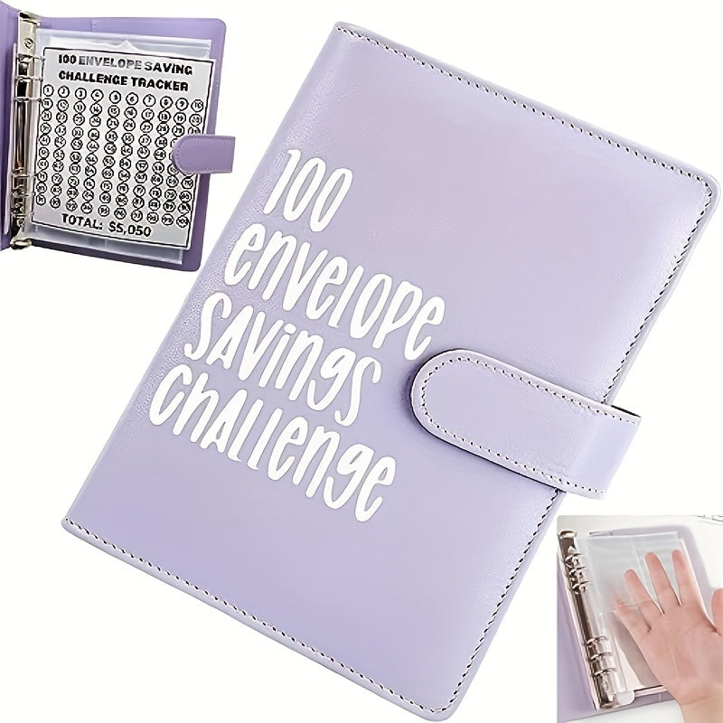 PU Leather Envelope Money Saving Challenge Binder - Save 5 050 with Ease & Fun