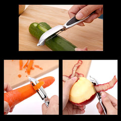 2pcs Stainless Steel Fruit and Vegetable Peelers with Non Slip Handle