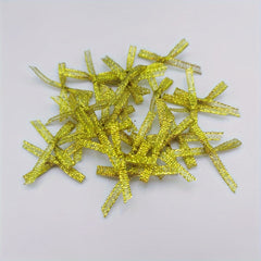 50pcs Mini 3mm Wide Ribbon Bows Christmas Decorative Satin Ribbon Tail Bow