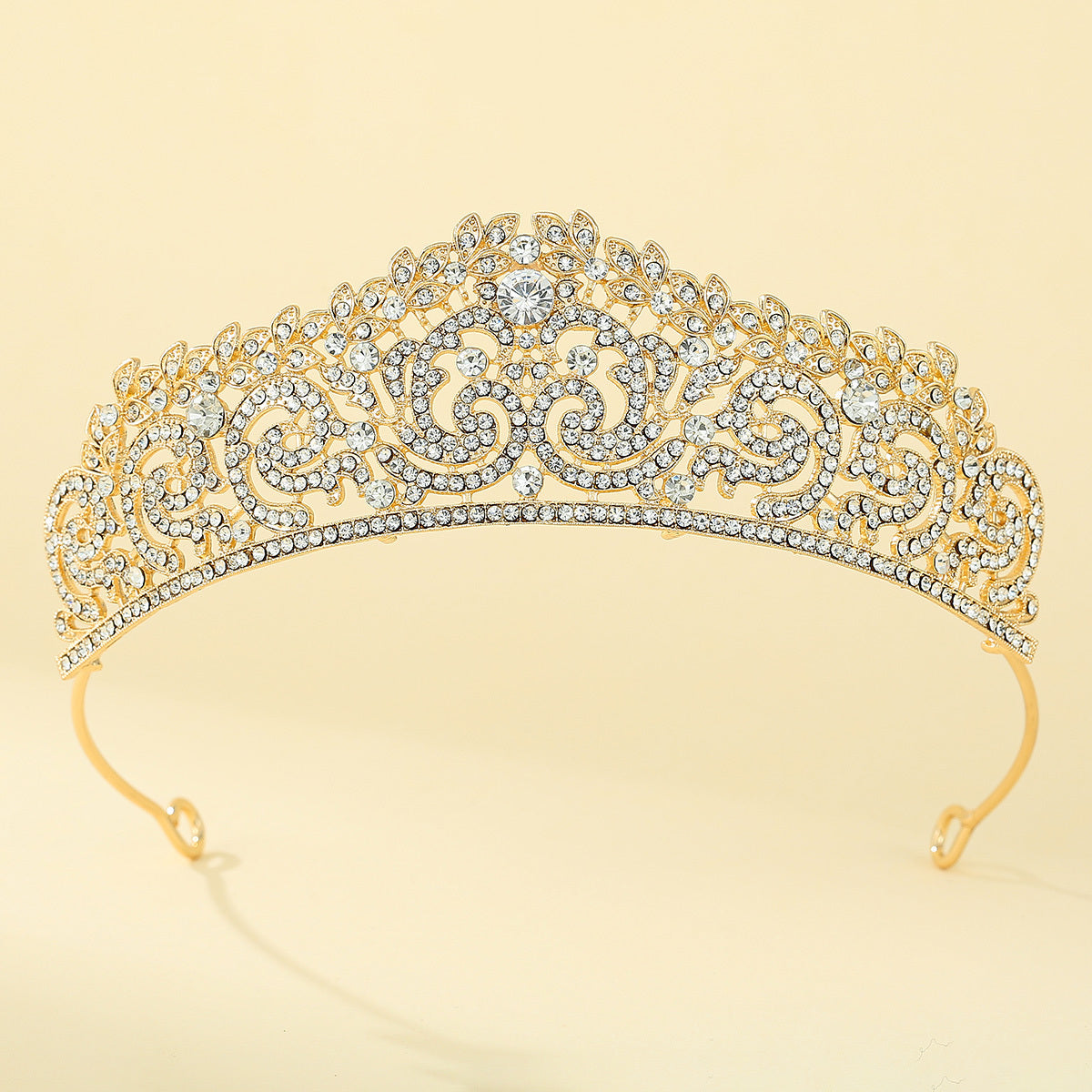 Crystal Princess Crown Golden Wedding Crown