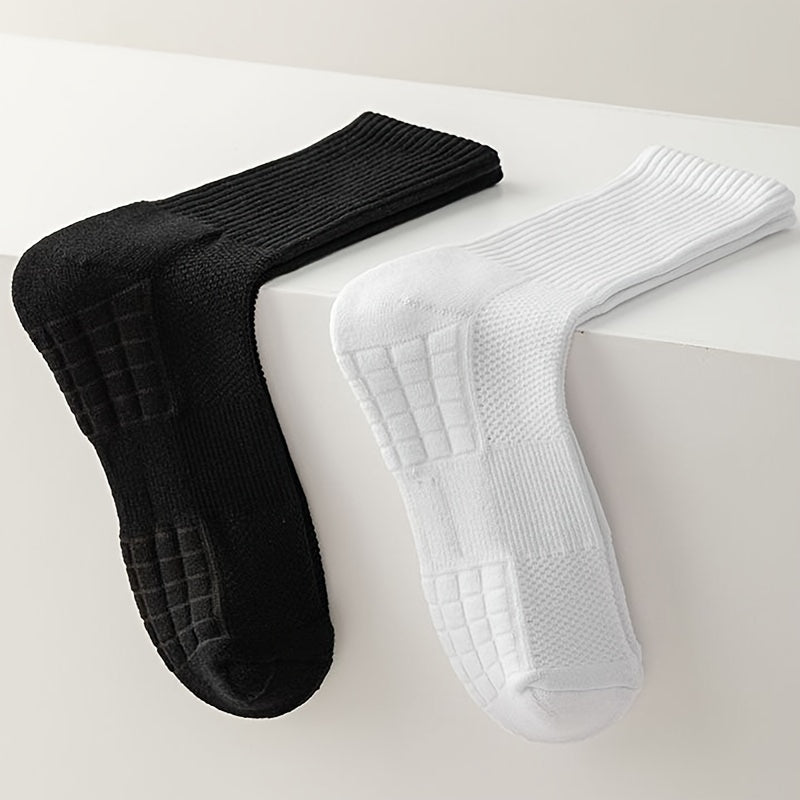 5 Pairs Men's Crew Socks Comfy Casual Unisex Outdoor All Seasons