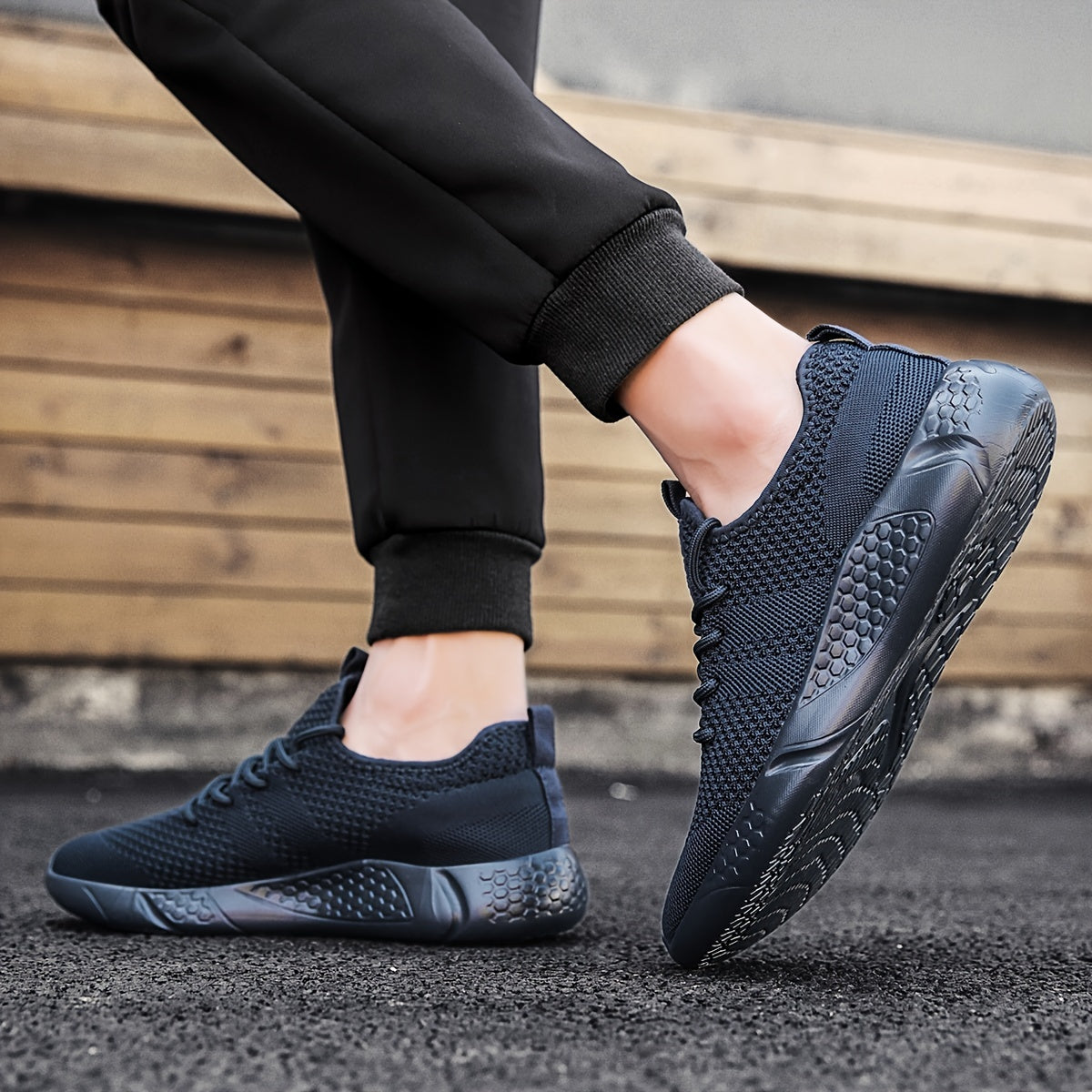 Men's Breathable Lace Up Casual Shoes Anti odor Running Sneakers