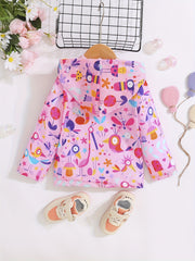 Toddler Girls Animal Print Long Sleeve Coat