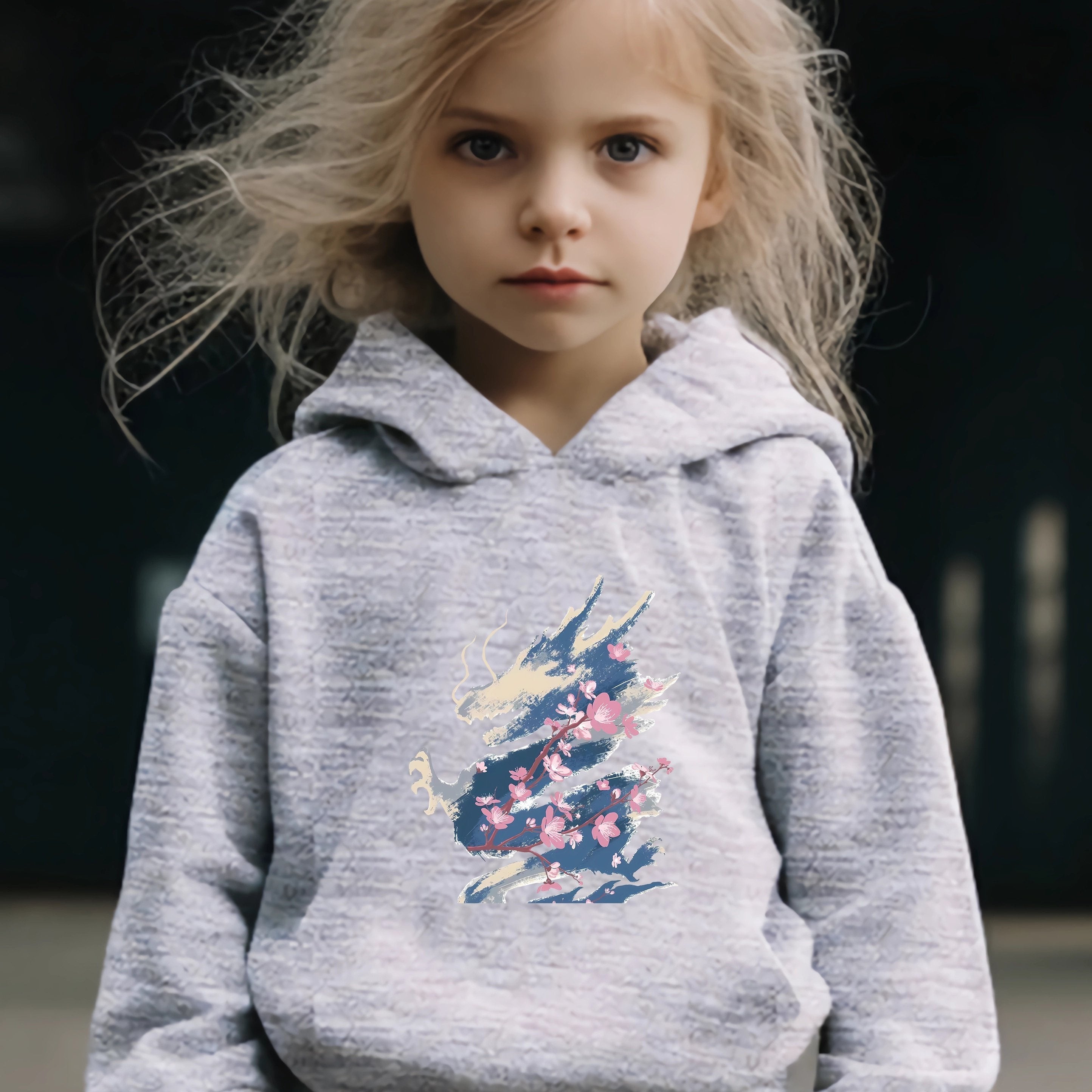 Flower Dragon Print 2pcs Girls Outfits For Sports Spring Fall Outdoor Gift Year