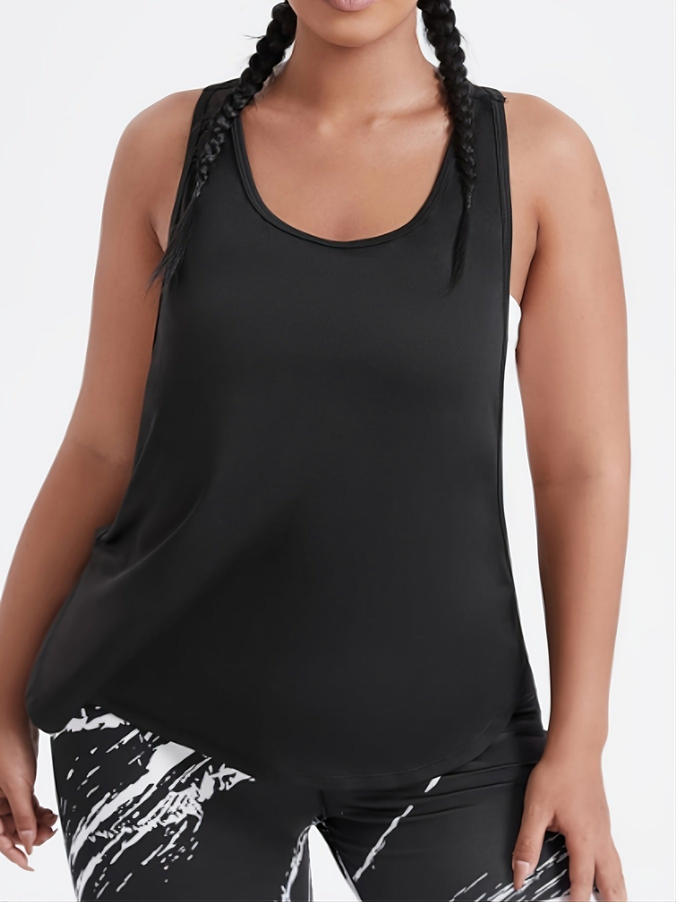 Solid Activewear Tank Tops Semi Sheer Workout