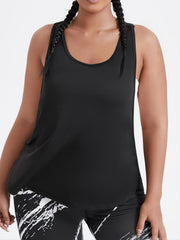 Solid Activewear Tank Tops Semi Sheer Workout