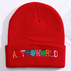Soft Knit Ski Beanie Hat Keep Warm Embroidered Hat for Men & Women
