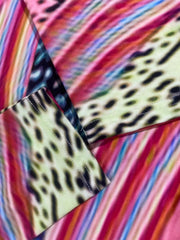 Colorblock Stripe Print V Neck Maxi Dress