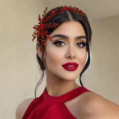 Red Sequin Snowflake Hairband for Brides/Formal Events