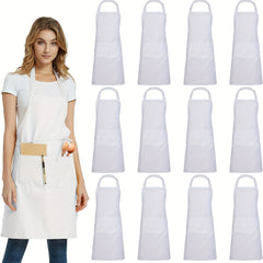 Machine Washable Bib Apron for Men and Women, Stain-Proof Cooking Apron