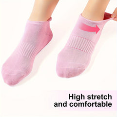 4 Pairs Non Slip Yoga Grip Socks for Women Barre Dance Anti Skid Socks