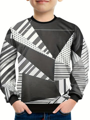 3D Animal Colorful Geometric Pattern Sweatshirt For Kids