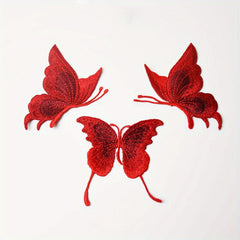 3pcs Set Lace Embroidered Butterfly Patches Sew On Clothes Applique