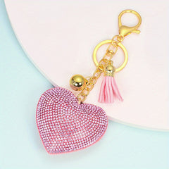 Sparkling Diamond Love Key Chain Pendant for Women's Bags