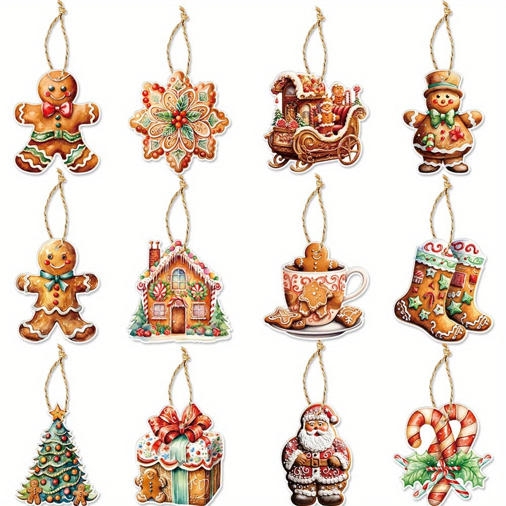Gingerbread Man Christmas Decoration Pendant Set